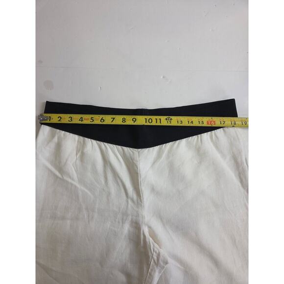 Alfani White Linen Elastic Waist Large Wide Leg Pants - Picture 4 of 6